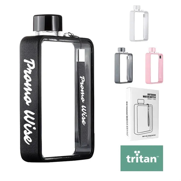 13oz Flat Water Bottle Travel BPA-Free Made by Tritan