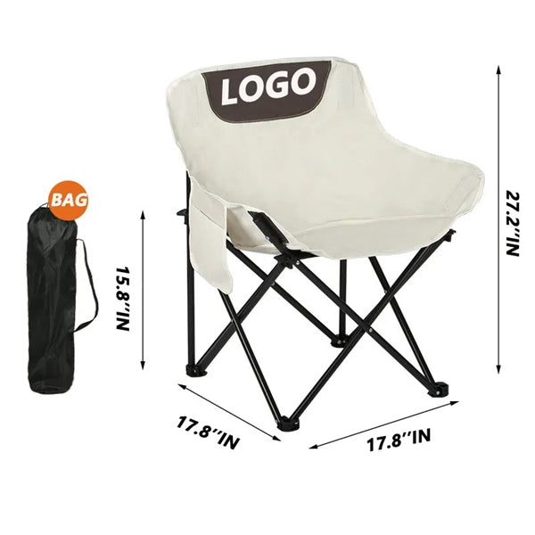 Portable Heavy Duty Support Camping Moon Chair withCarry Bag
