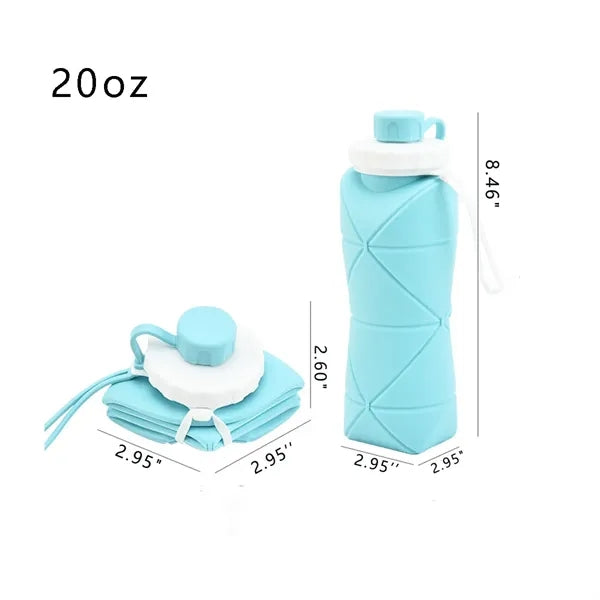 20oz Large Capacity Silicone Folding Water Bottle