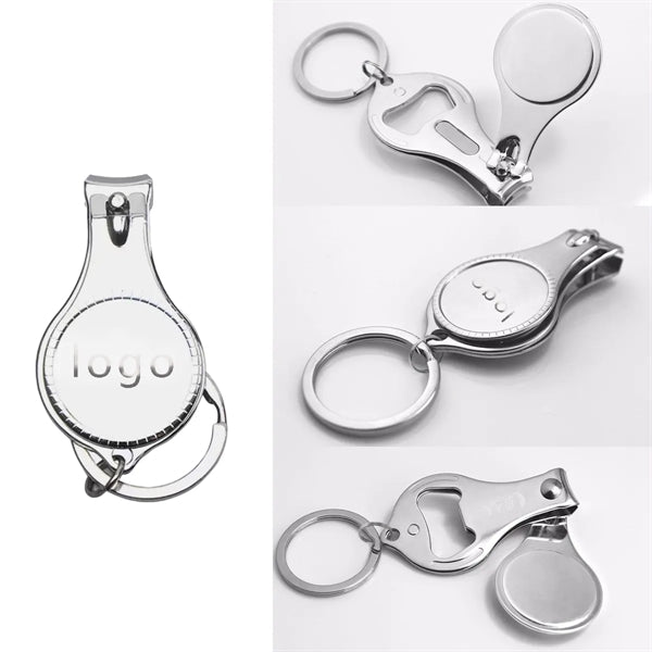 Round Multifunctional Nail Clippers, 3-In-1