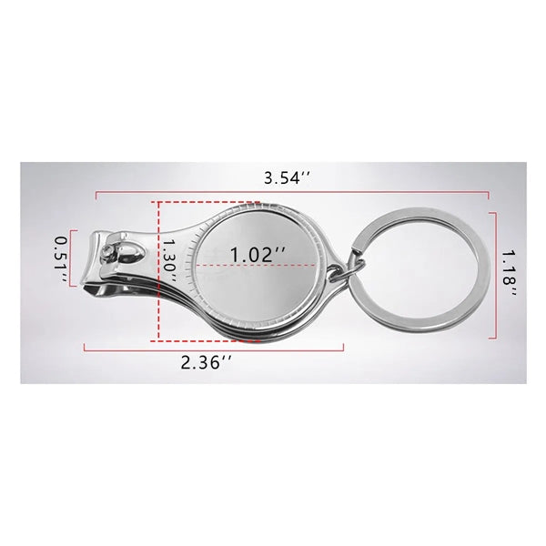 Round Multifunctional Nail Clippers, 3-In-1