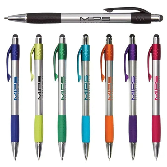 Stylus Ballpoint Pen with Rubber Grip