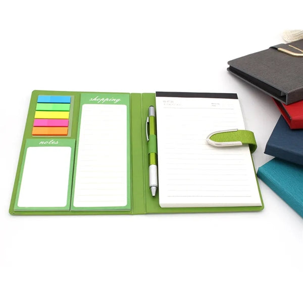 Pu Leather Cover Notepads with Sticky Notes
