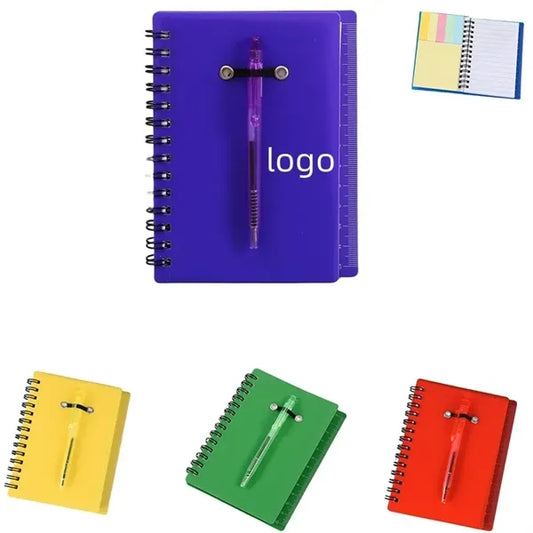 Spiral Notebook With Stickers Ruler And Pen