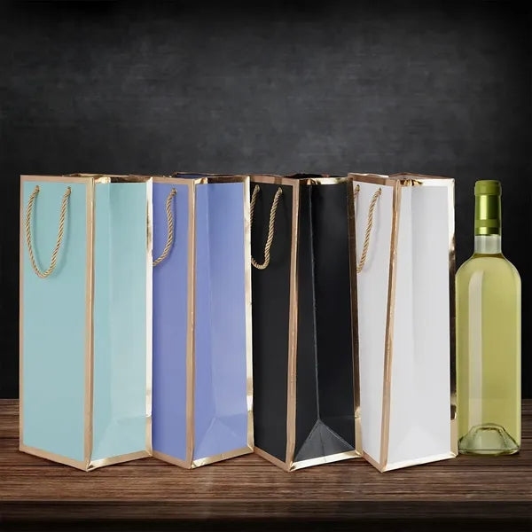 Gold Foil Wine Gift Bags