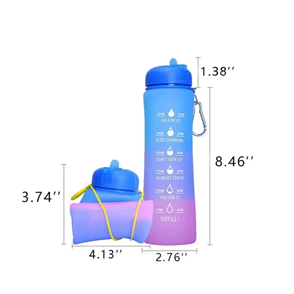 20 oz Creative Silicone Folding Water Bottle