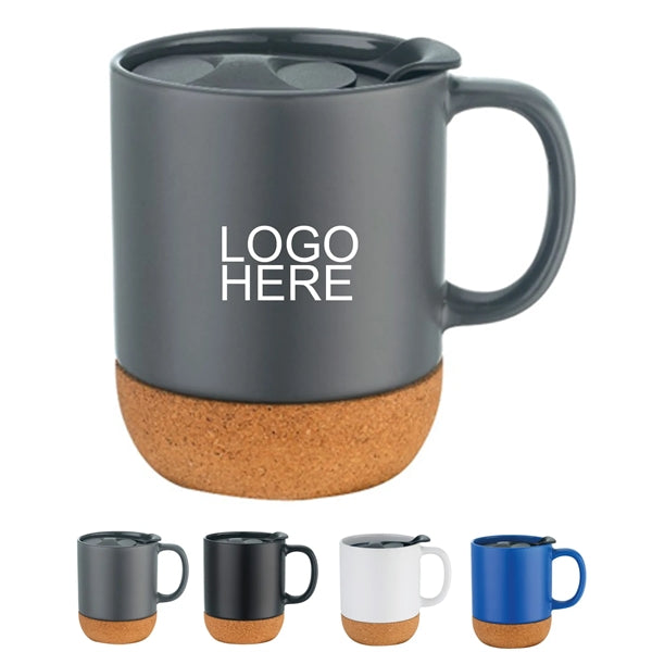 12 Oz Ceramic Mug Cork Base With Lid