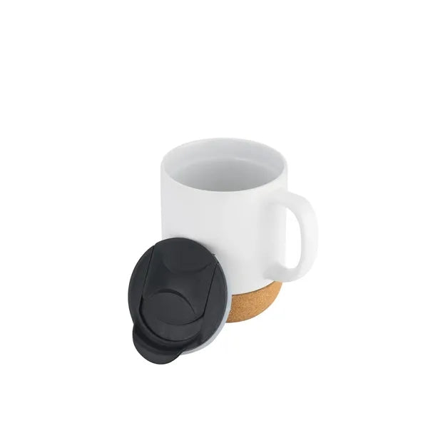 12 Oz Ceramic Mug Cork Base With Lid