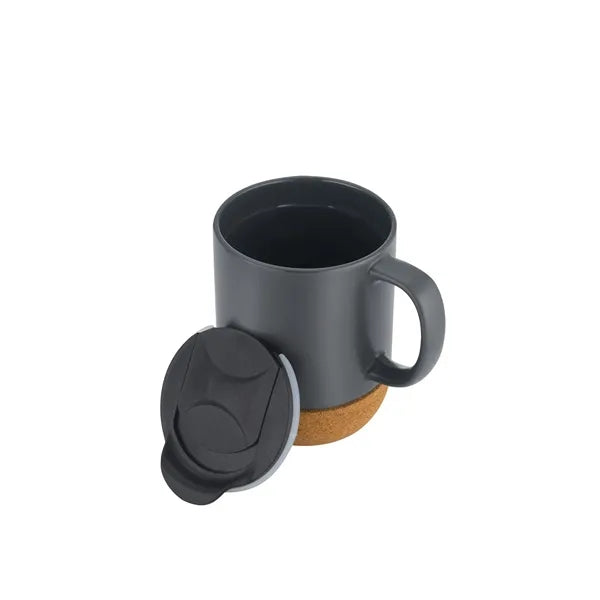 12 Oz Ceramic Mug Cork Base With Lid