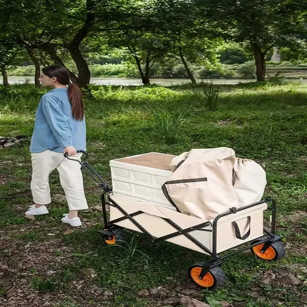 Outdoor Collapsible Wagon With Table Board