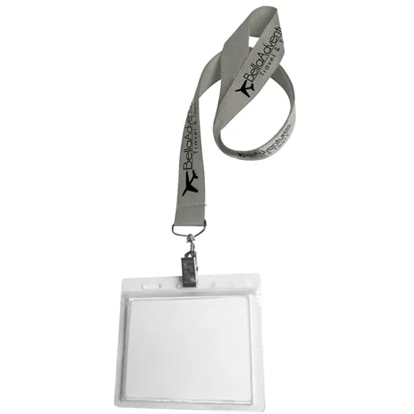 0.75" Lanyard Screen Printed with Badge Holder