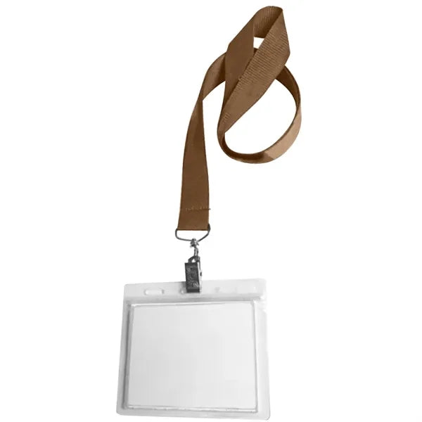 0.75" Lanyard Screen Printed with Badge Holder