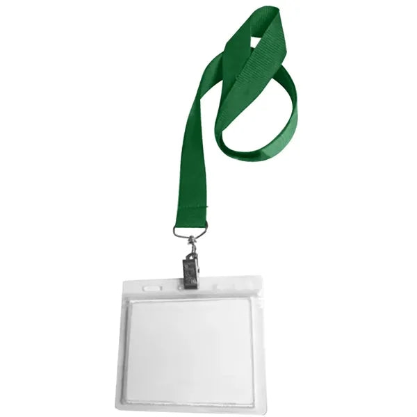 0.75" Lanyard Screen Printed with Badge Holder