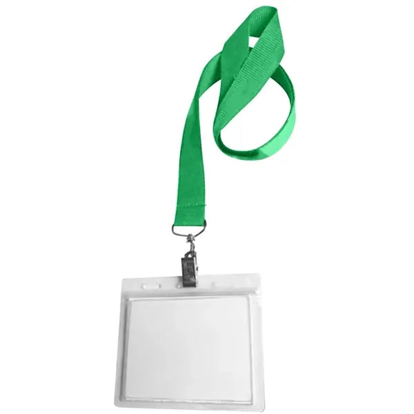 0.75" Lanyard Screen Printed with Badge Holder