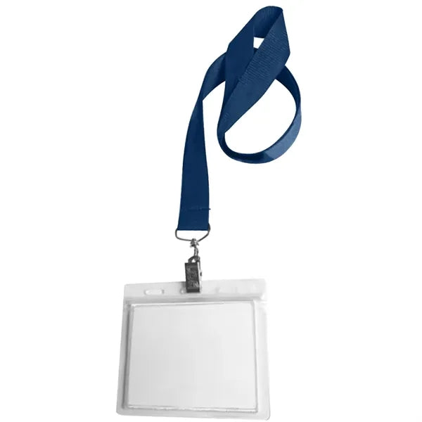 0.75" Lanyard Screen Printed with Badge Holder