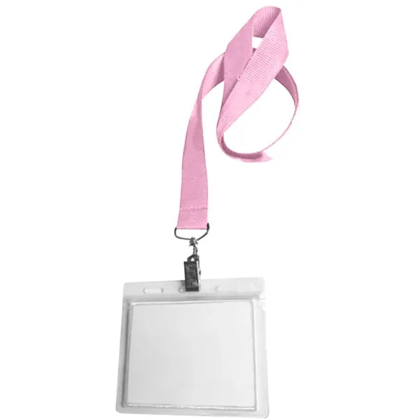 0.75" Lanyard Screen Printed with Badge Holder