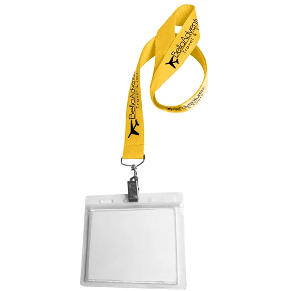 0.75" Lanyard Screen Printed with Badge Holder