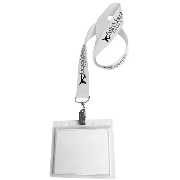 0.75" Lanyard Screen Printed with Badge Holder