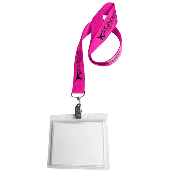 0.75" Lanyard Screen Printed with Badge Holder