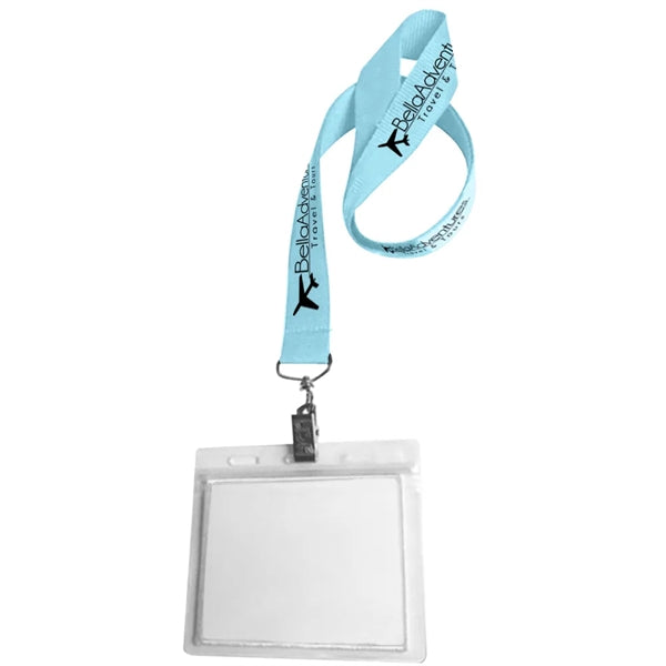 0.75" Lanyard Screen Printed with Badge Holder