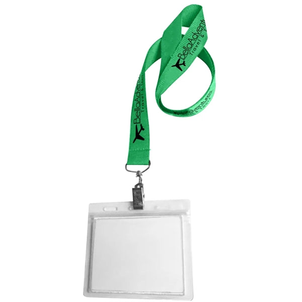 0.75" Lanyard Screen Printed with Badge Holder