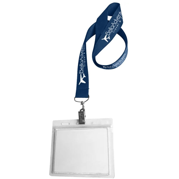 0.75" Lanyard Screen Printed with Badge Holder