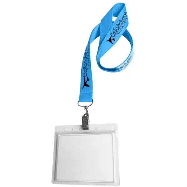0.75" Lanyard Screen Printed with Badge Holder