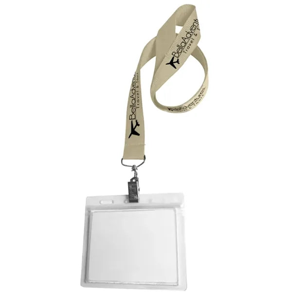 0.75" Lanyard Screen Printed with Badge Holder