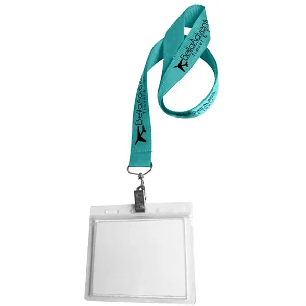 0.75" Lanyard Screen Printed with Badge Holder