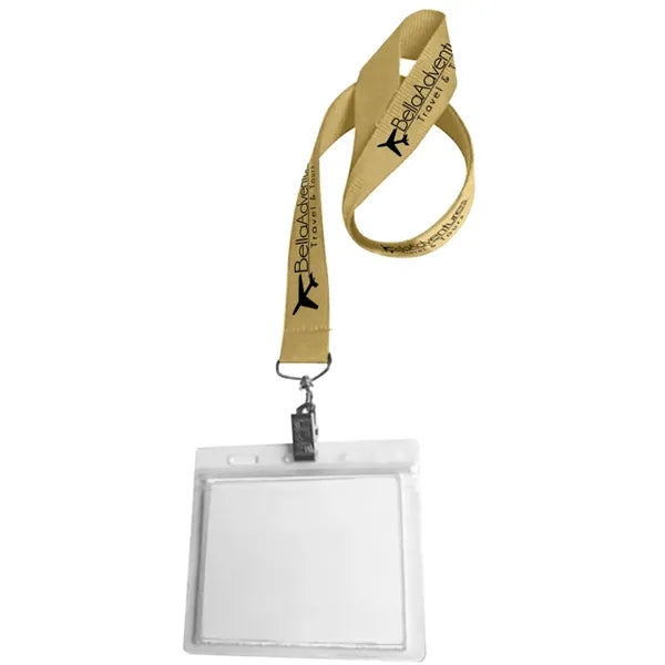 0.75" Lanyard Screen Printed with Badge Holder