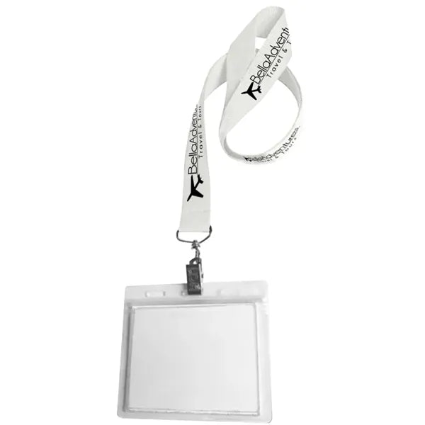 0.75" Lanyard Screen Printed with Badge Holder