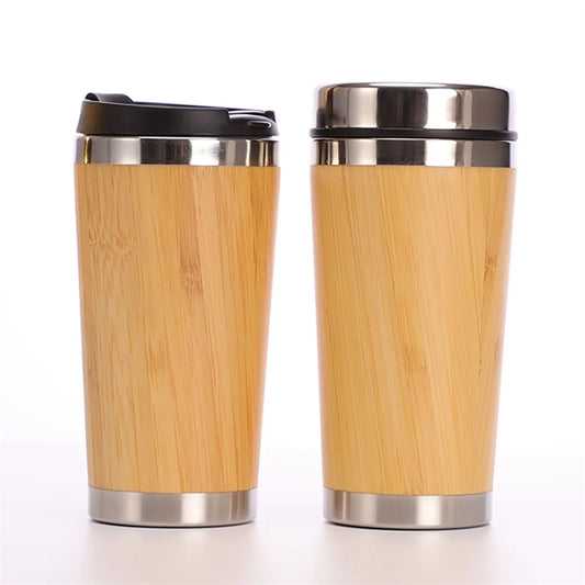 Stainless Steel Bamboo Travel Mug