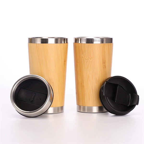 Stainless Steel Bamboo Travel Mug