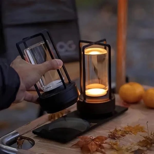 Portable Crystal Lantern Table Lamp
