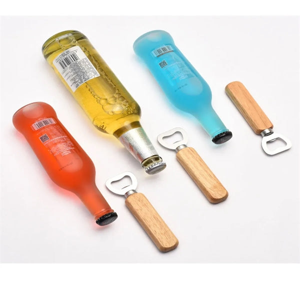 Rubber Wood Handle Bottle Opener