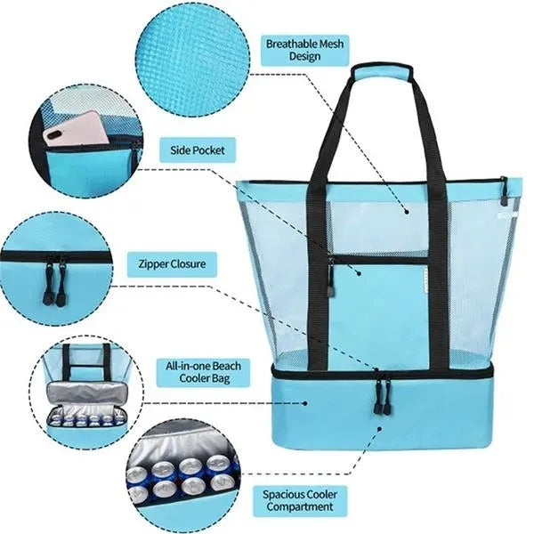 Mesh Beach Cooler Tote Bag