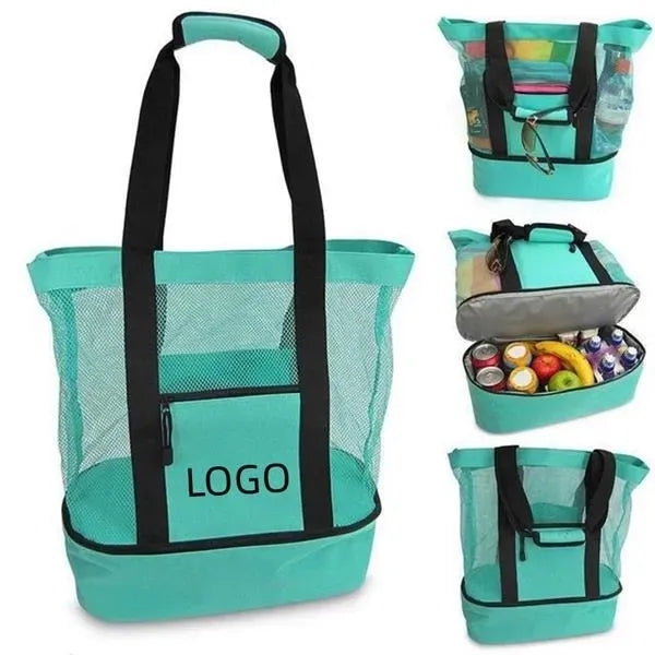 Mesh Beach Cooler Tote Bag