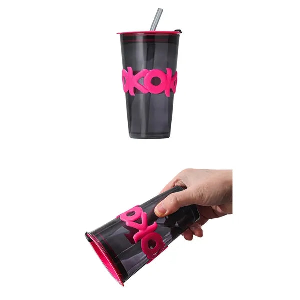 15 oz (450 ML) Glass Cups with Lids and Straws