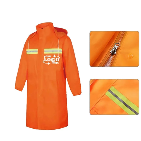 Reflective Safety Long Smock Jacket Raincoat