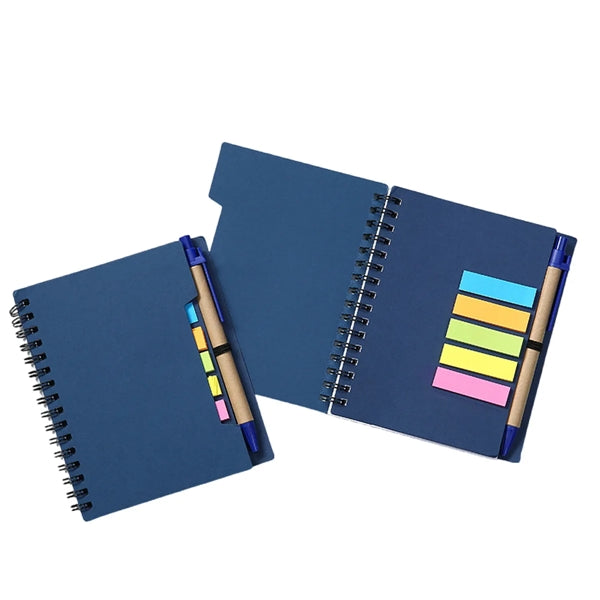 Pocket Spiral Lined Notebook with Pen and Colored Index Tabs