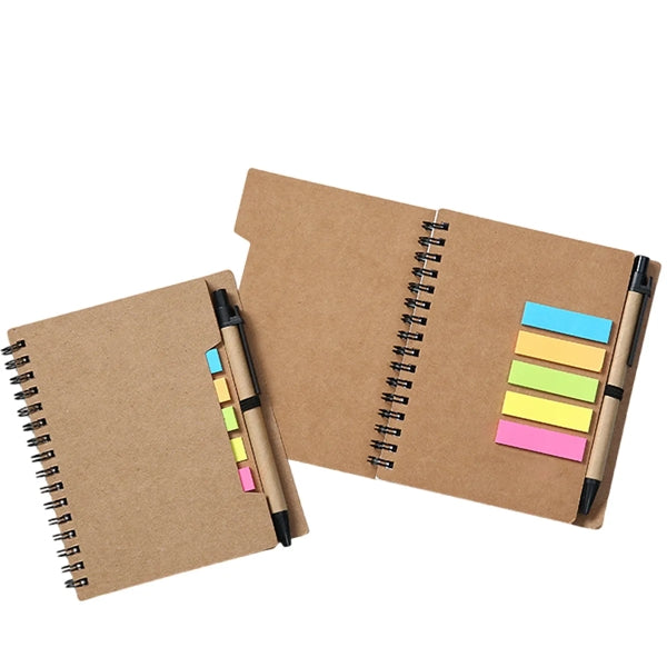 Pocket Spiral Lined Notebook with Pen and Colored Index Tabs