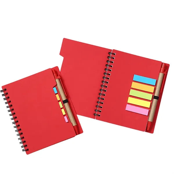 Pocket Spiral Lined Notebook with Pen and Colored Index Tabs