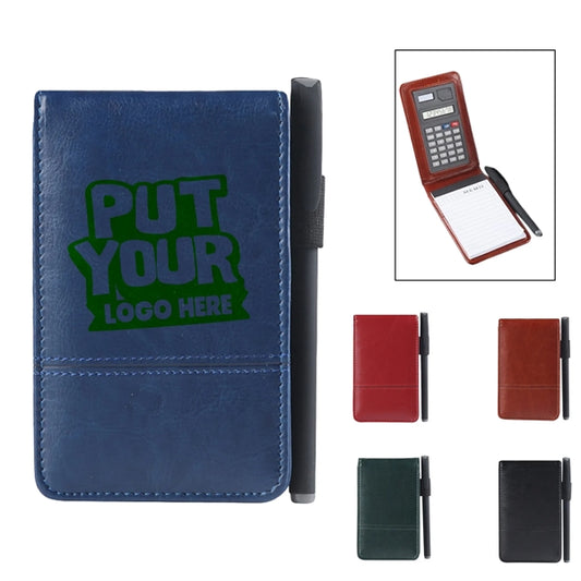 Pocket Notebook W/ Pen Built In Calculator