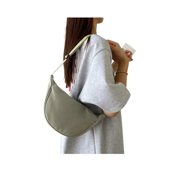 Crescent Nylon Crossbody Satchel Bag