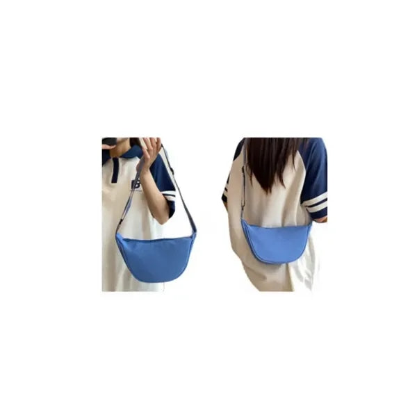 Crescent Nylon Crossbody Satchel Bag