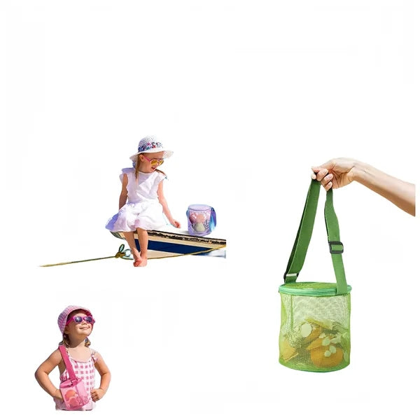 Kids Tote Cylinder Shell Beach Collecting Bags