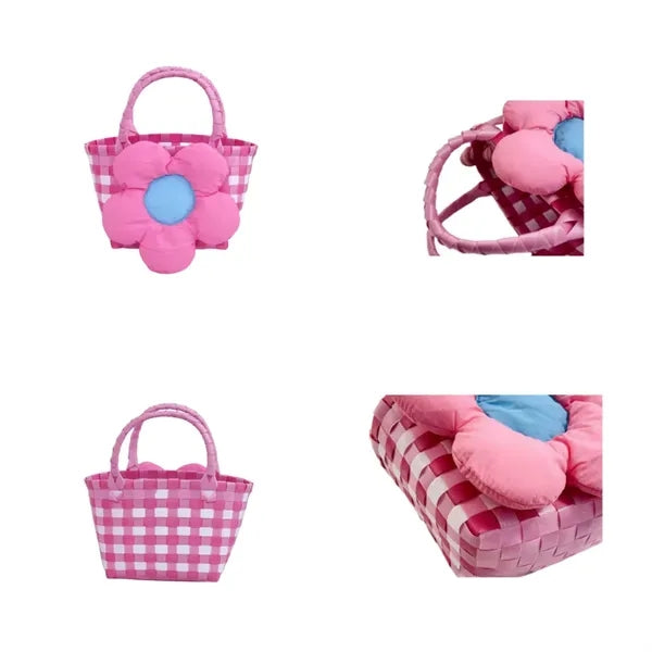 Fashion Unique Flower Woven Cute Small Basket