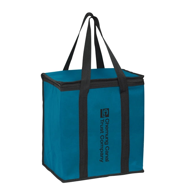 Insulated Tote With Square Zippered Top - Screen Print