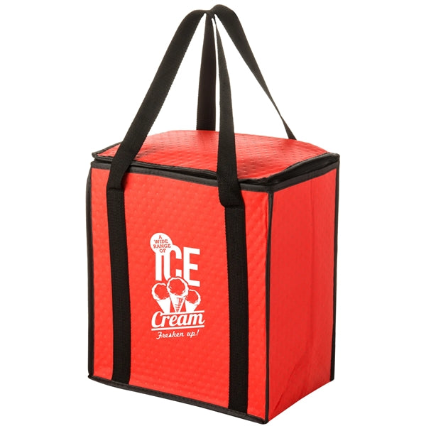 Insulated Tote With Square Zippered Top - Screen Print