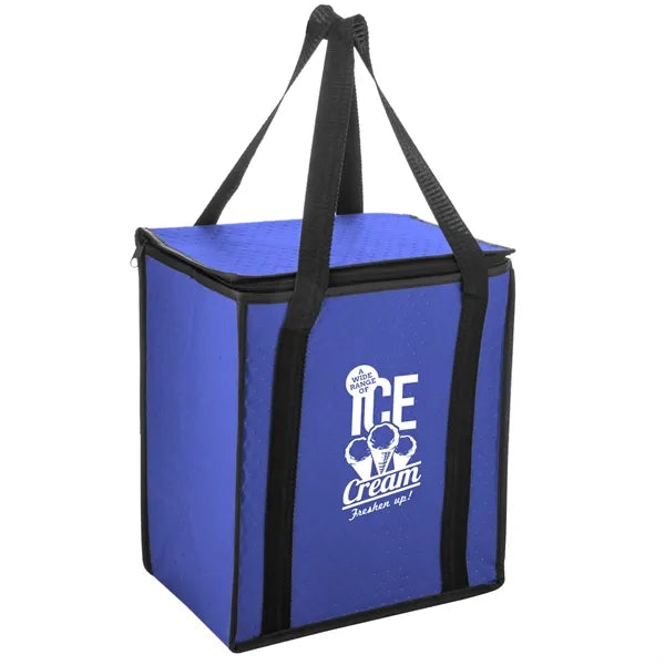 Insulated Tote With Square Zippered Top - Screen Print